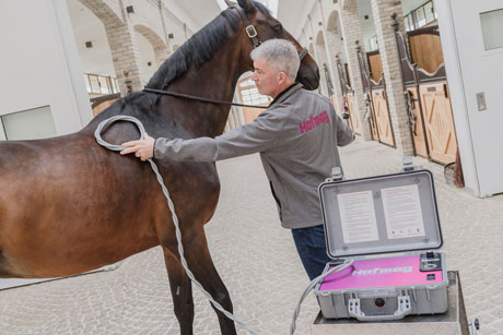 Anwendung mit Hofmag an der Schulter